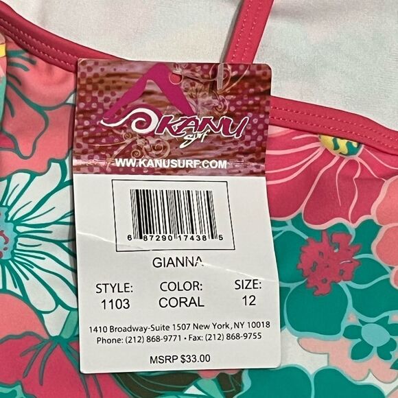 Kanu Surf Gianna Floral Girl’s 2 Piece Swim Set, Size 12, NWT - Picture 3 of 6